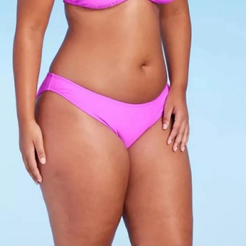 Wild Fable Womens Bikini Bottom Hot Orchid Purple Low Waist High Leg Cheeky
